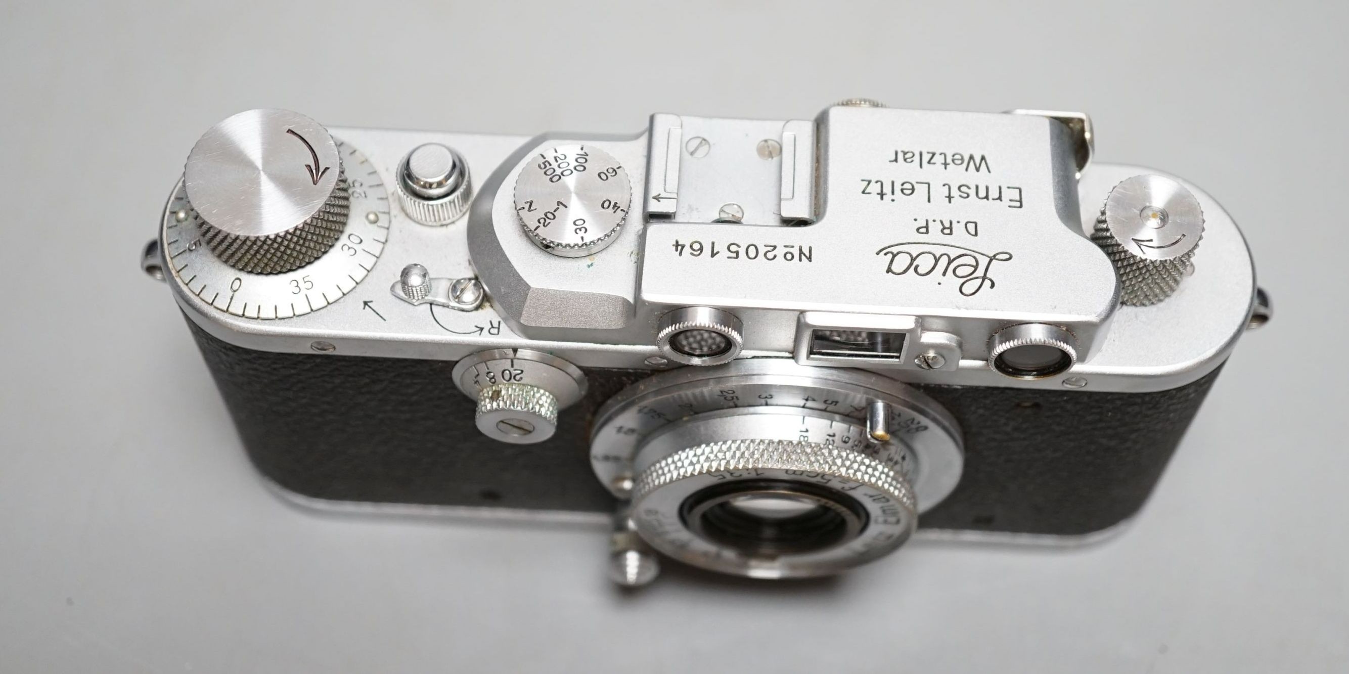 A Leica III camera with Leitz Elmar f= 5cm 1 3, 5 lens